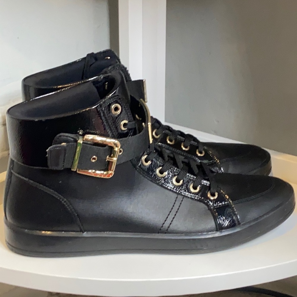 ALDO Black and Gold high top Sneakers Size 10.5